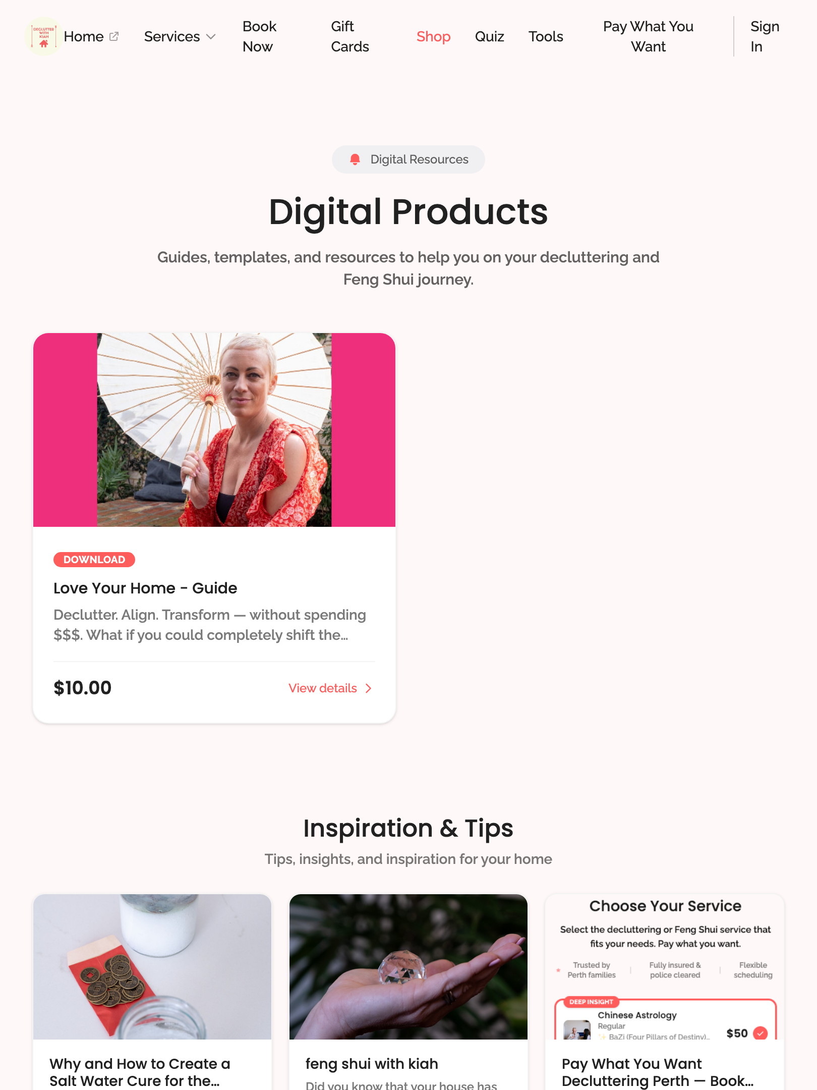 public pages — core routes › /shop renders the digital products listing tablet