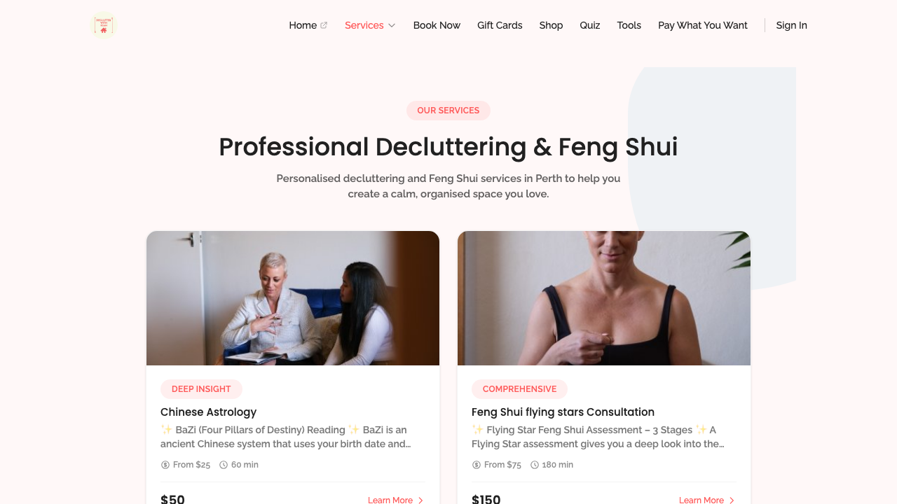 public pages — core routes › /services lists service landing pages desktop
