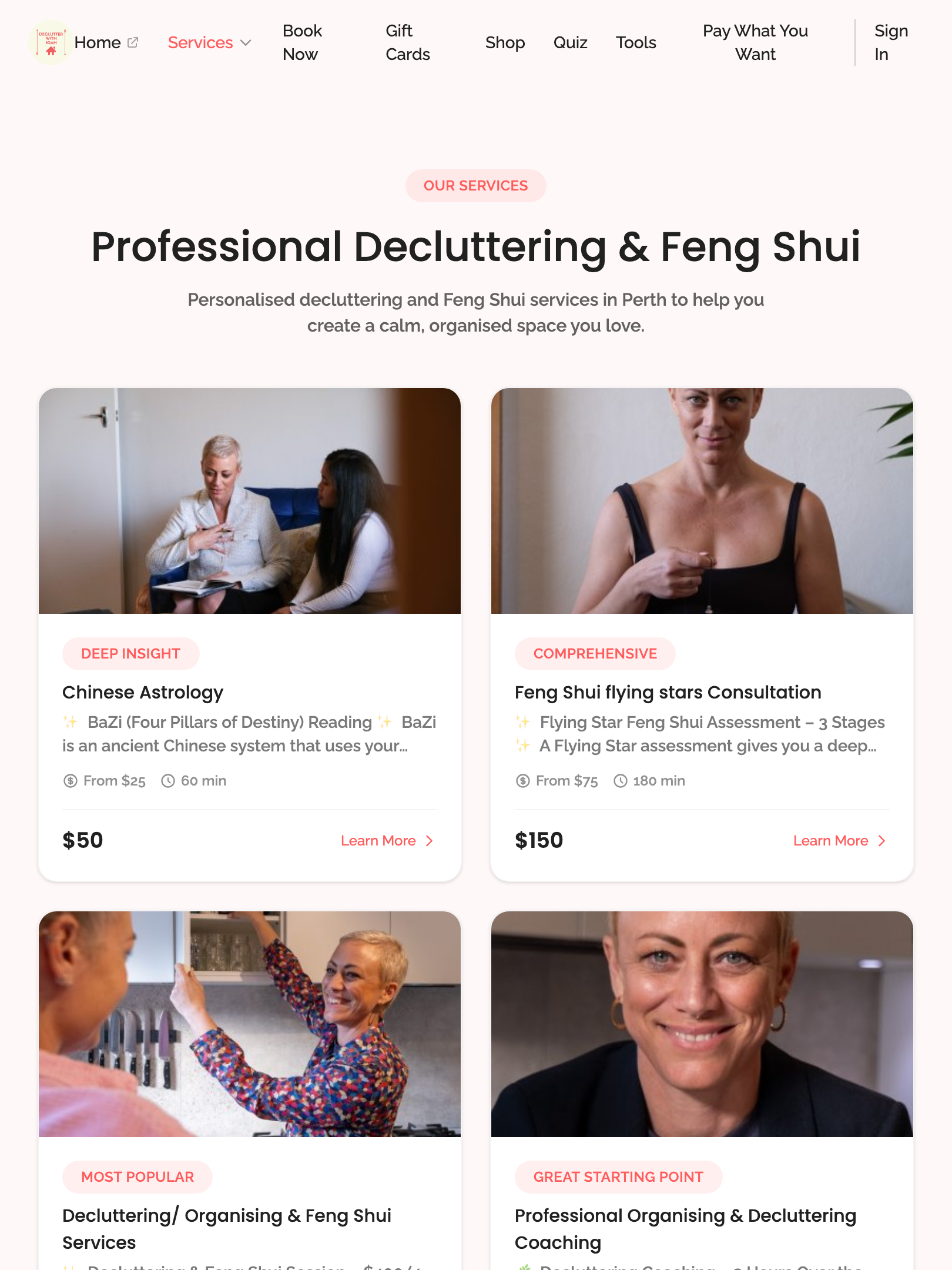 public pages — core routes › /services lists service landing pages tablet