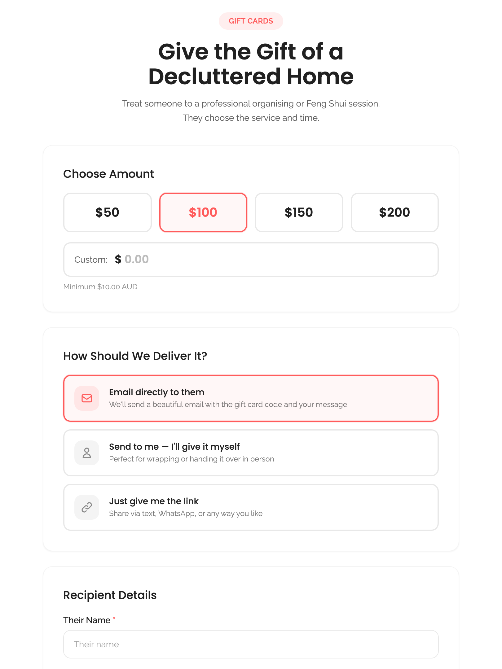 public pages — embed variants › /gift-cards/embed renders the stepper tablet