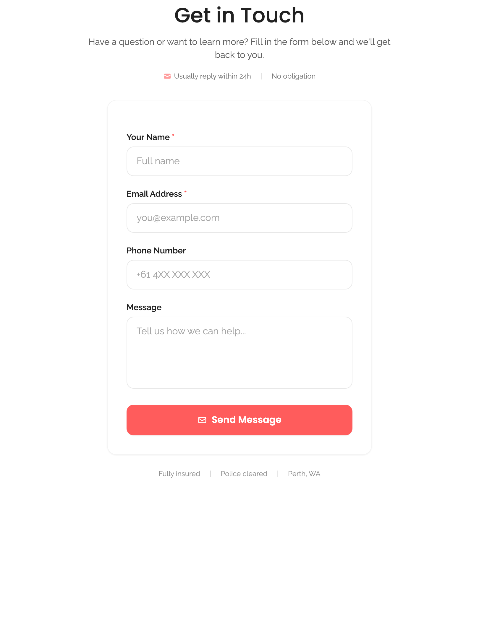 public pages — embed variants › /contact-us/embed renders the form tablet