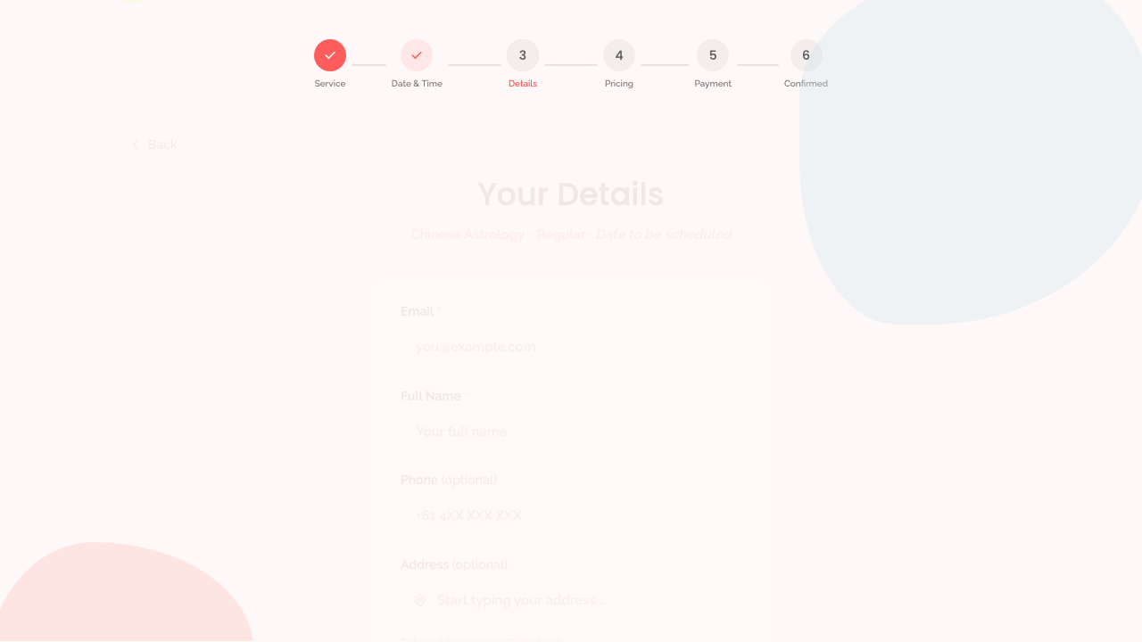 booking wizard — step 3: customer details › has Continue to Pricing button desktop