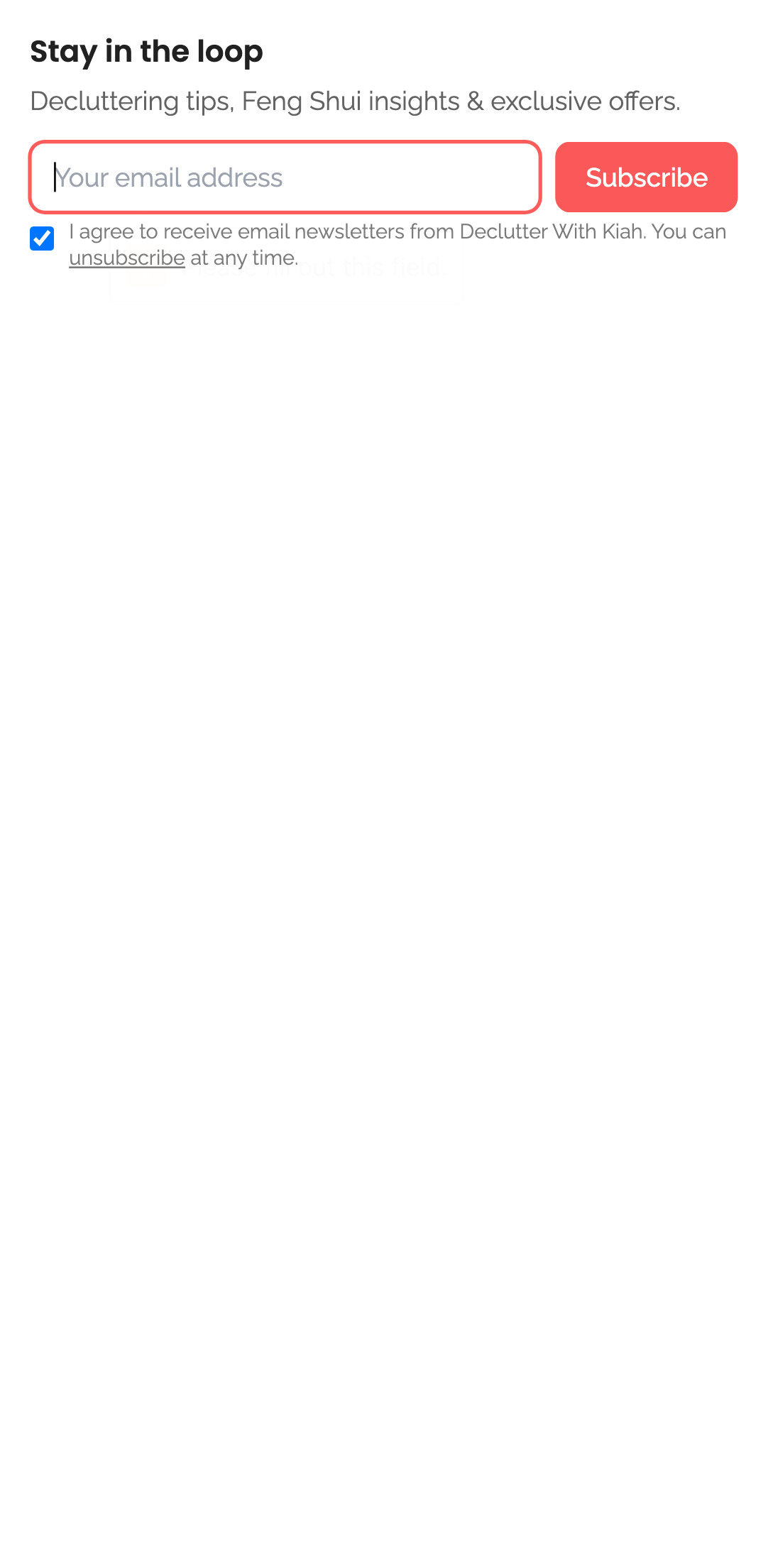 newsletter — embed subscribe form › subscribing with empty email is blocked mobile