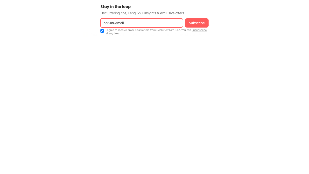 newsletter — embed subscribe form › subscribing with invalid email is blocked by browser desktop