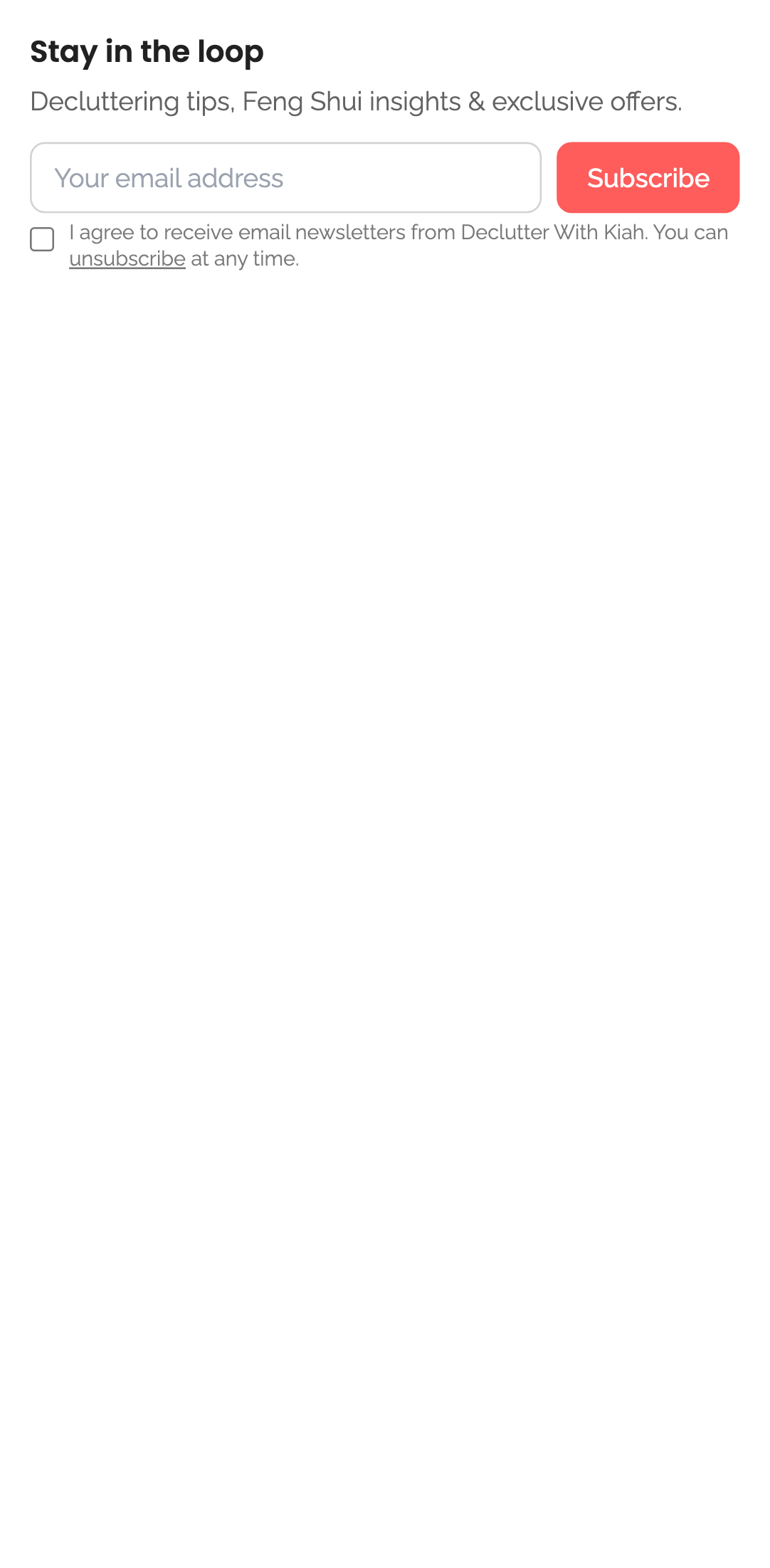 newsletter — embed subscribe form › shows unsubscribe link in consent text mobile
