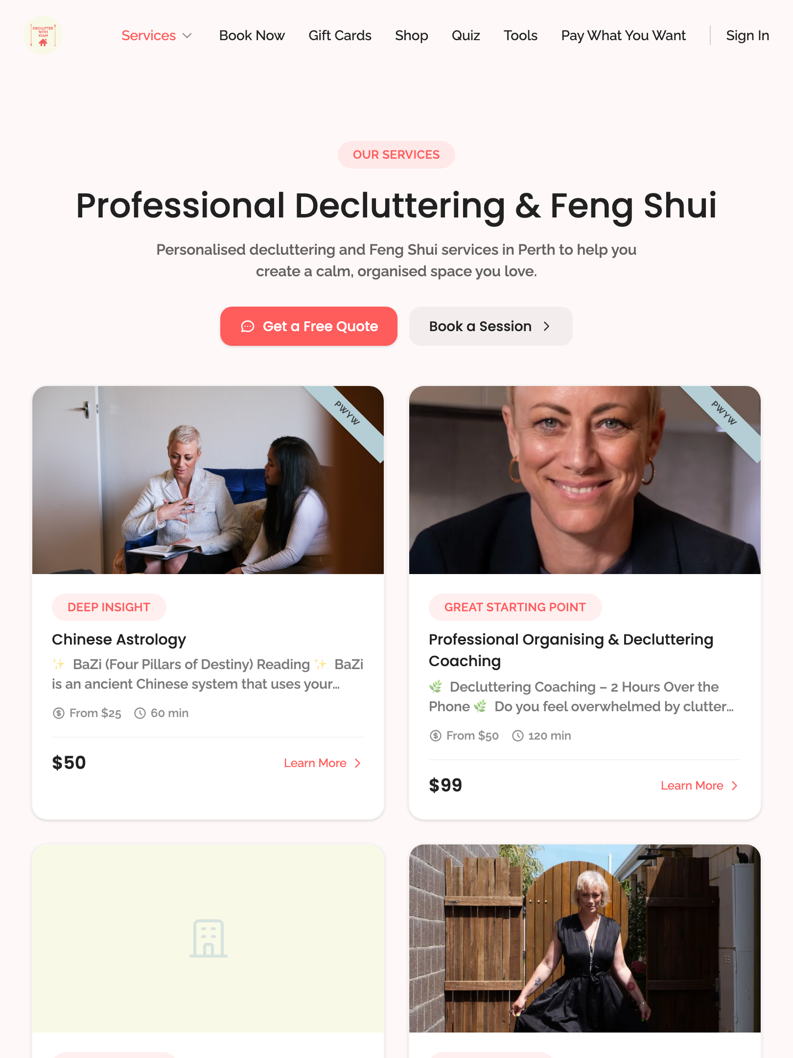 public pages — core routes › /services lists service landing pages tablet