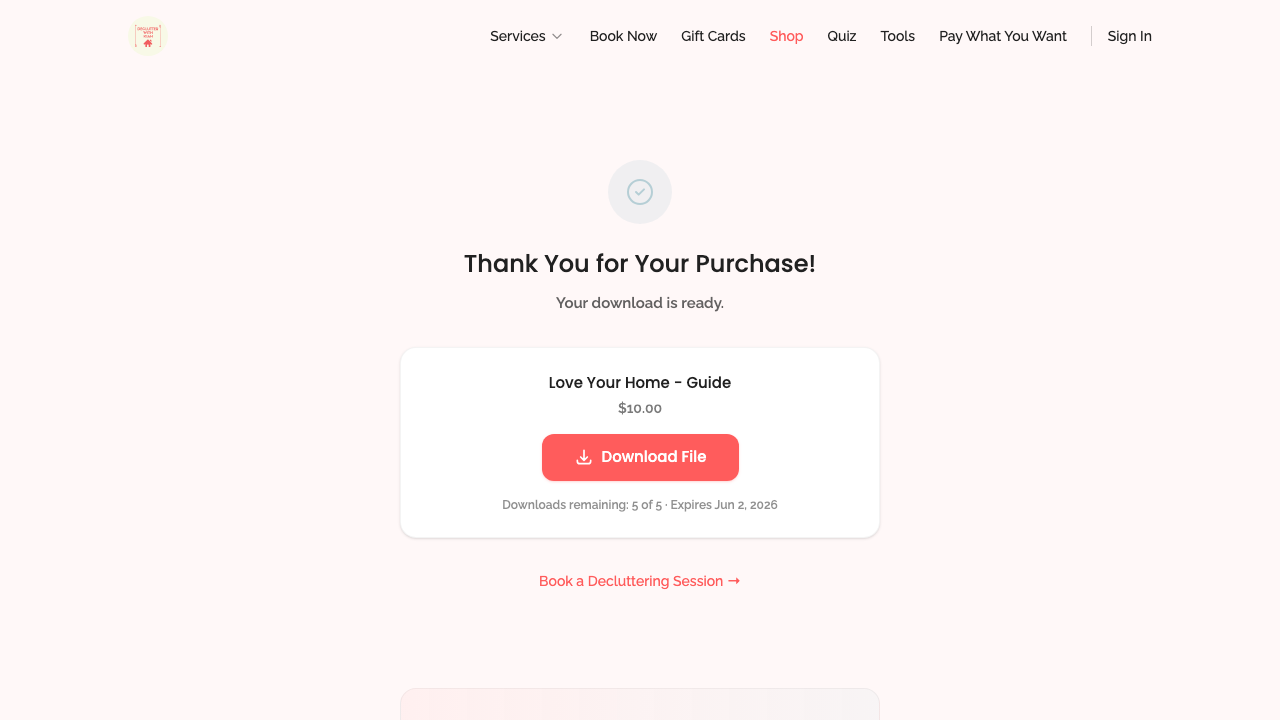 shop — download page › download page shows product name and download button desktop