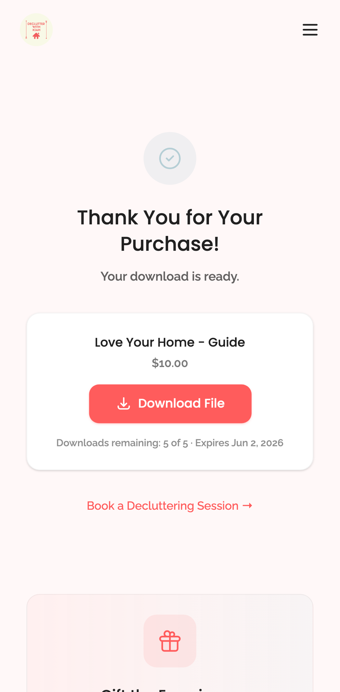 shop — download page › download page shows remaining downloads info mobile