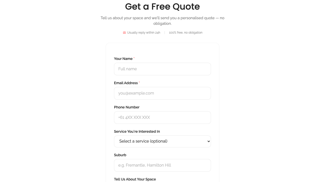 widget popups — quote page standalone › /quote/embed renders embeddable quote form desktop