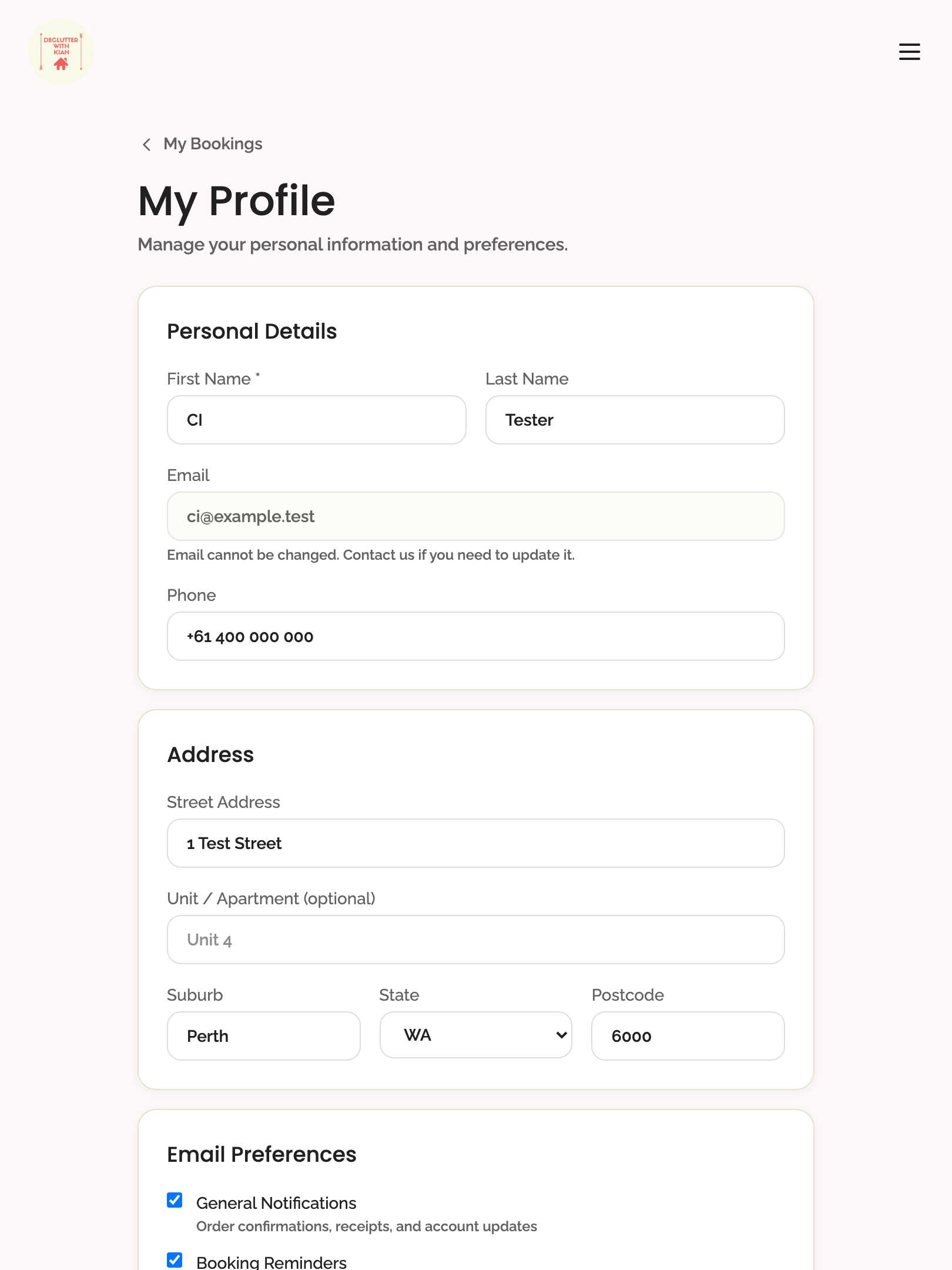 every page — English › Customer profile — /account/profile tablet