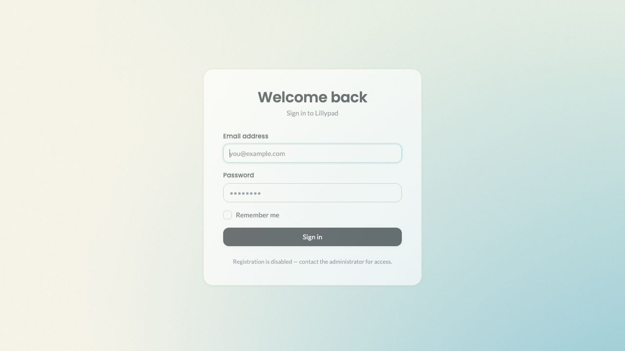 every page — English › Admin login — /lillypad desktop