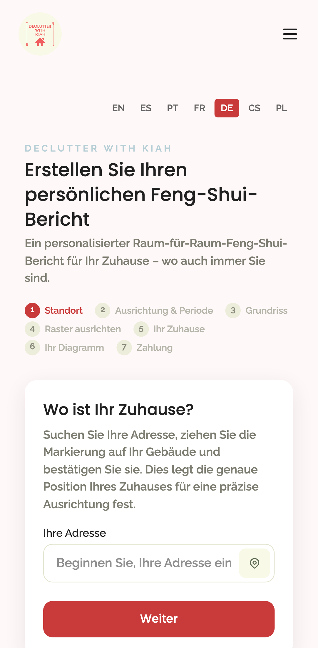 every page — translations › Home report entry (de) — /de/home-report mobile