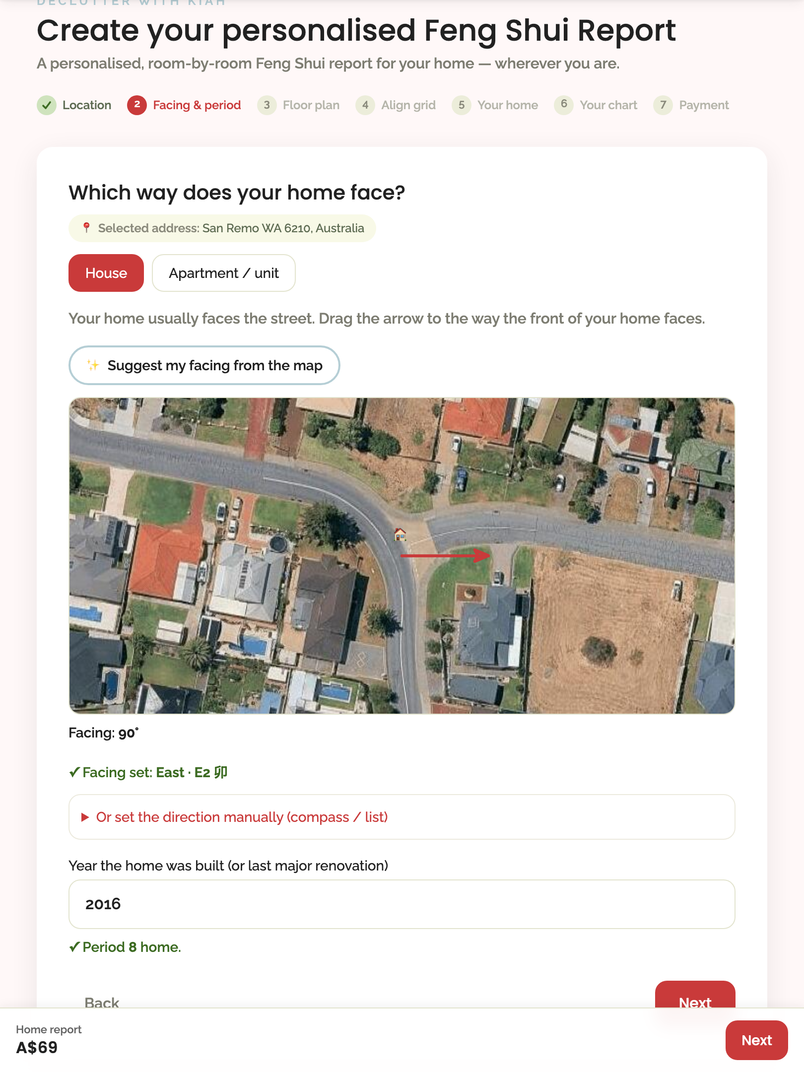 home report — wizard › per-step value recall: answers survive a reload and the stepper walks back tablet