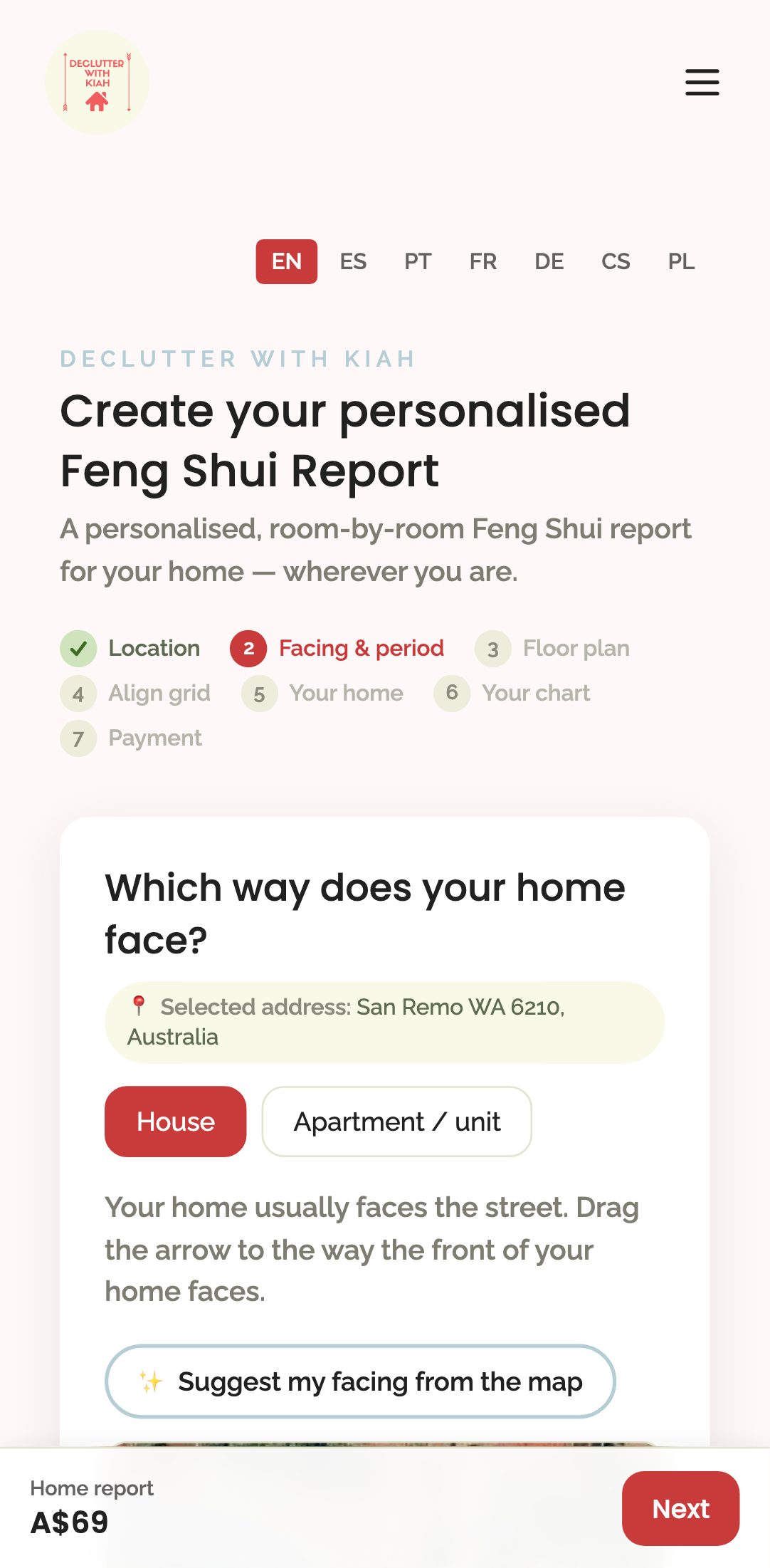 home report — wizard › per-step value recall: answers survive a reload and the stepper walks back mobile