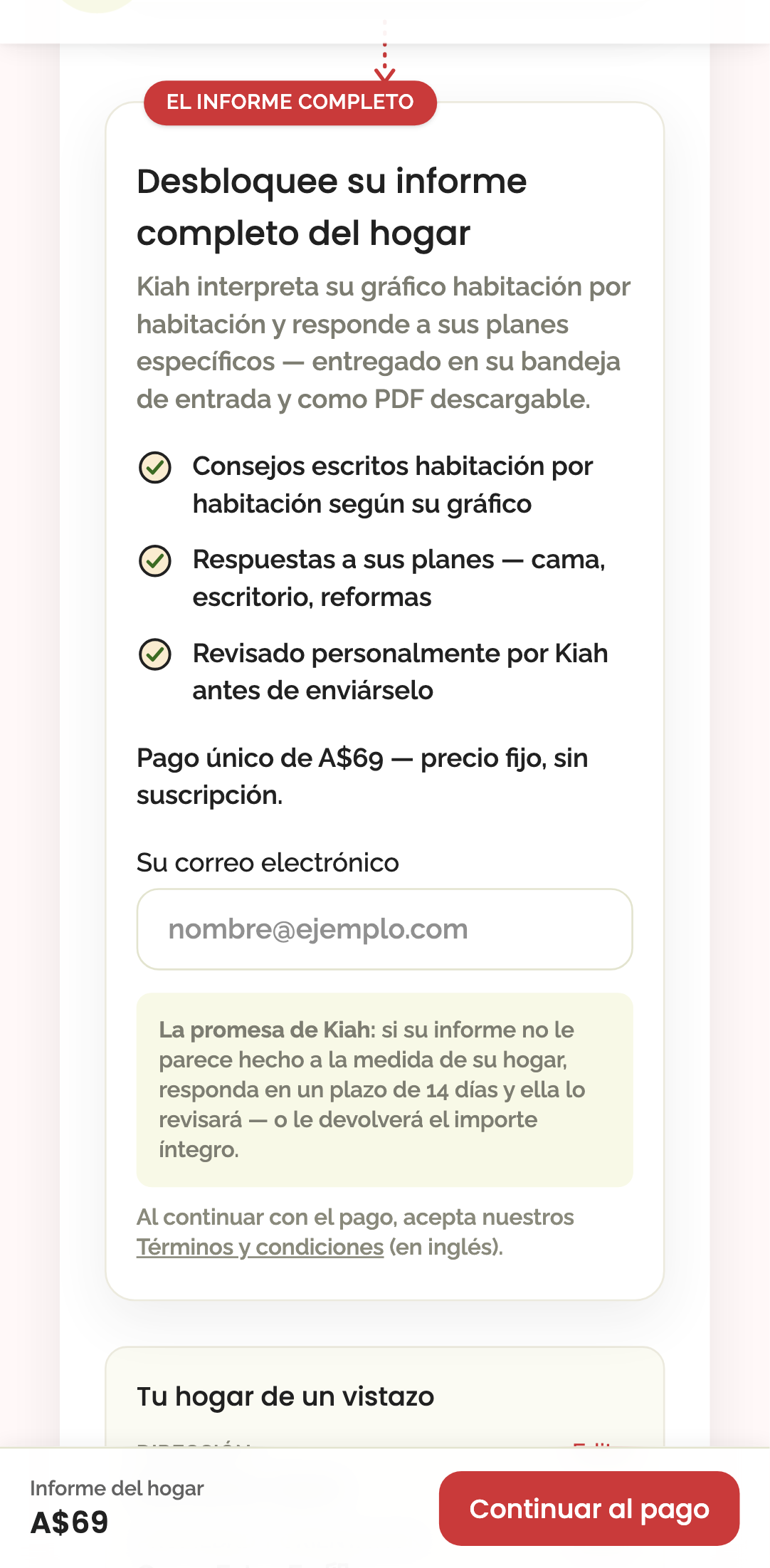 home report — wizard (español) › walks the steps to the free chart in Spanish mobile
