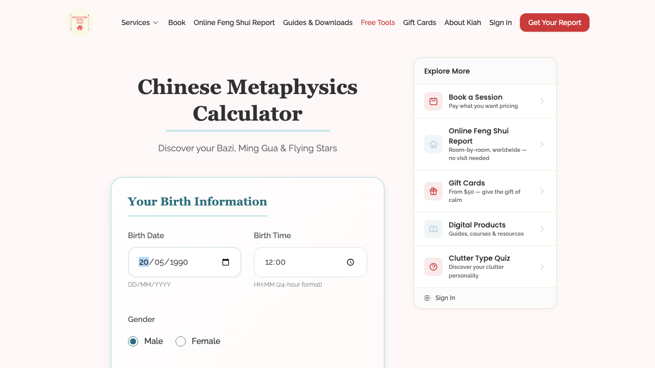 tools — calculator journey › entering a birth date reveals the chart and the top email CTA desktop