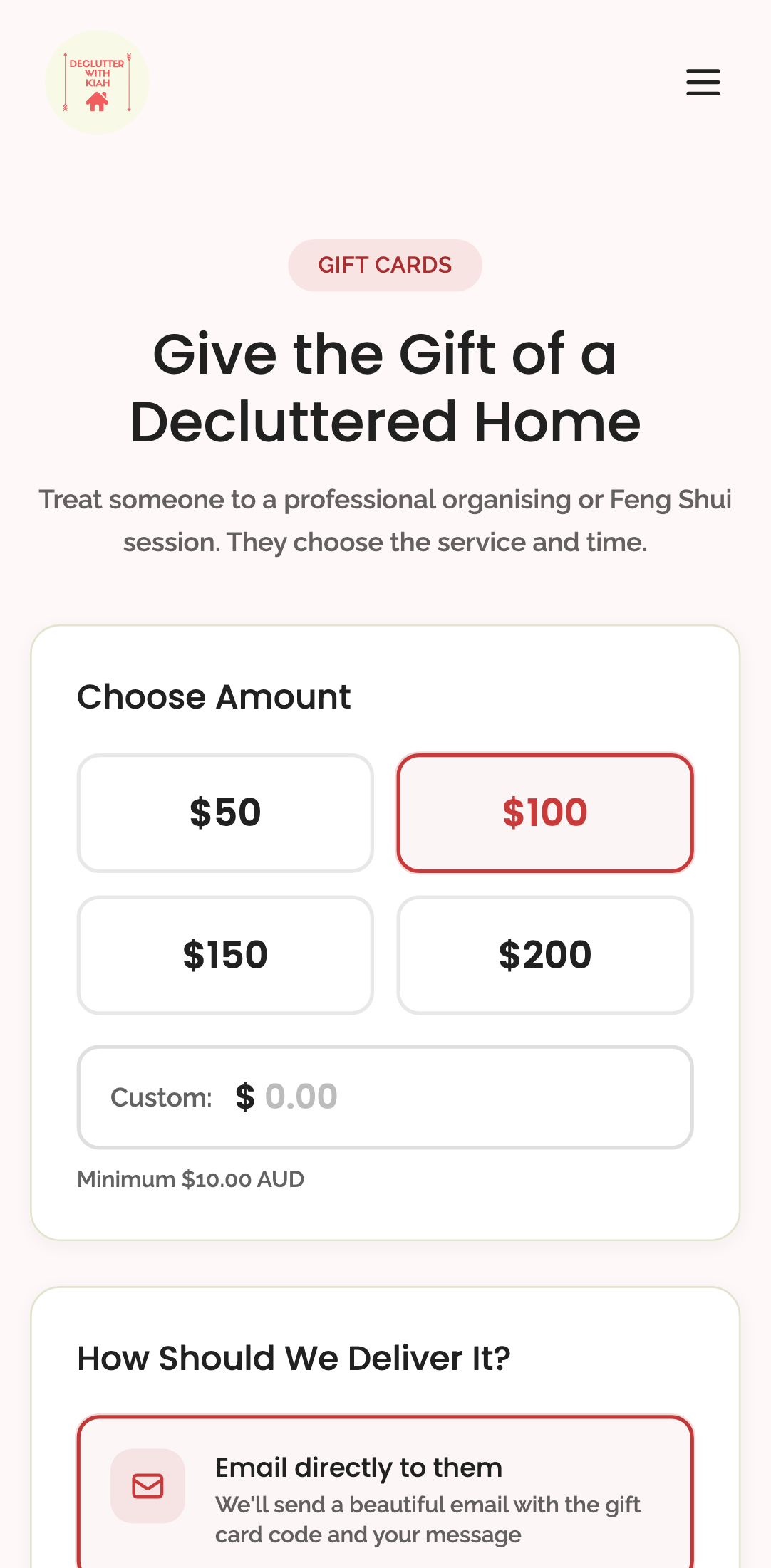 gift cards — form fields › page shows all required sections in order mobile