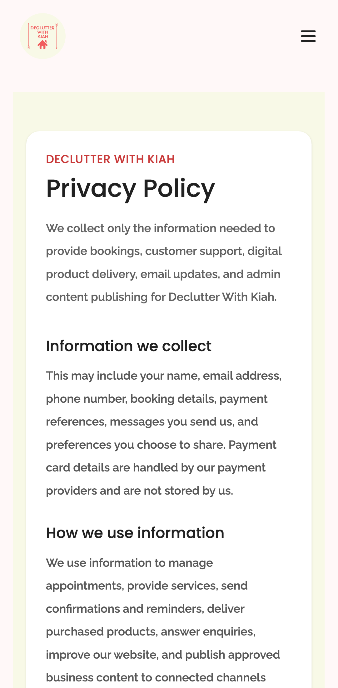 Privacy policy (/privacy-policy) › responds without a server error mobile