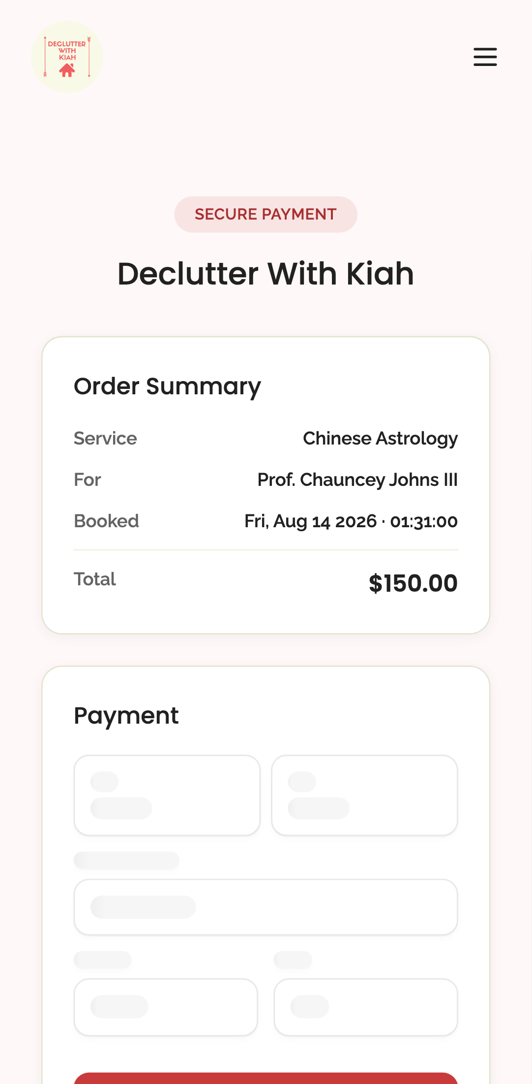 pay-by-link — public pay page › unpaid order renders summary and payment element mount mobile