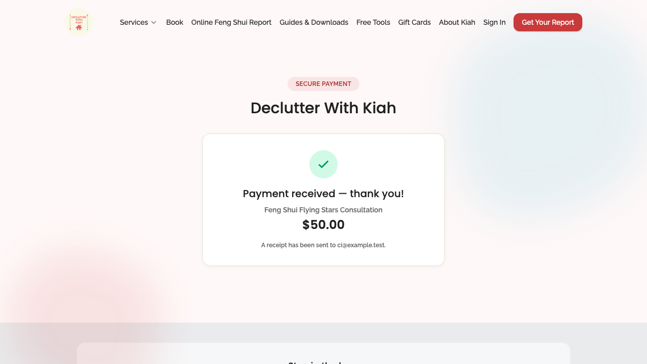 pay-by-link — public pay page › paid order shows friendly already-paid state, no payment element desktop