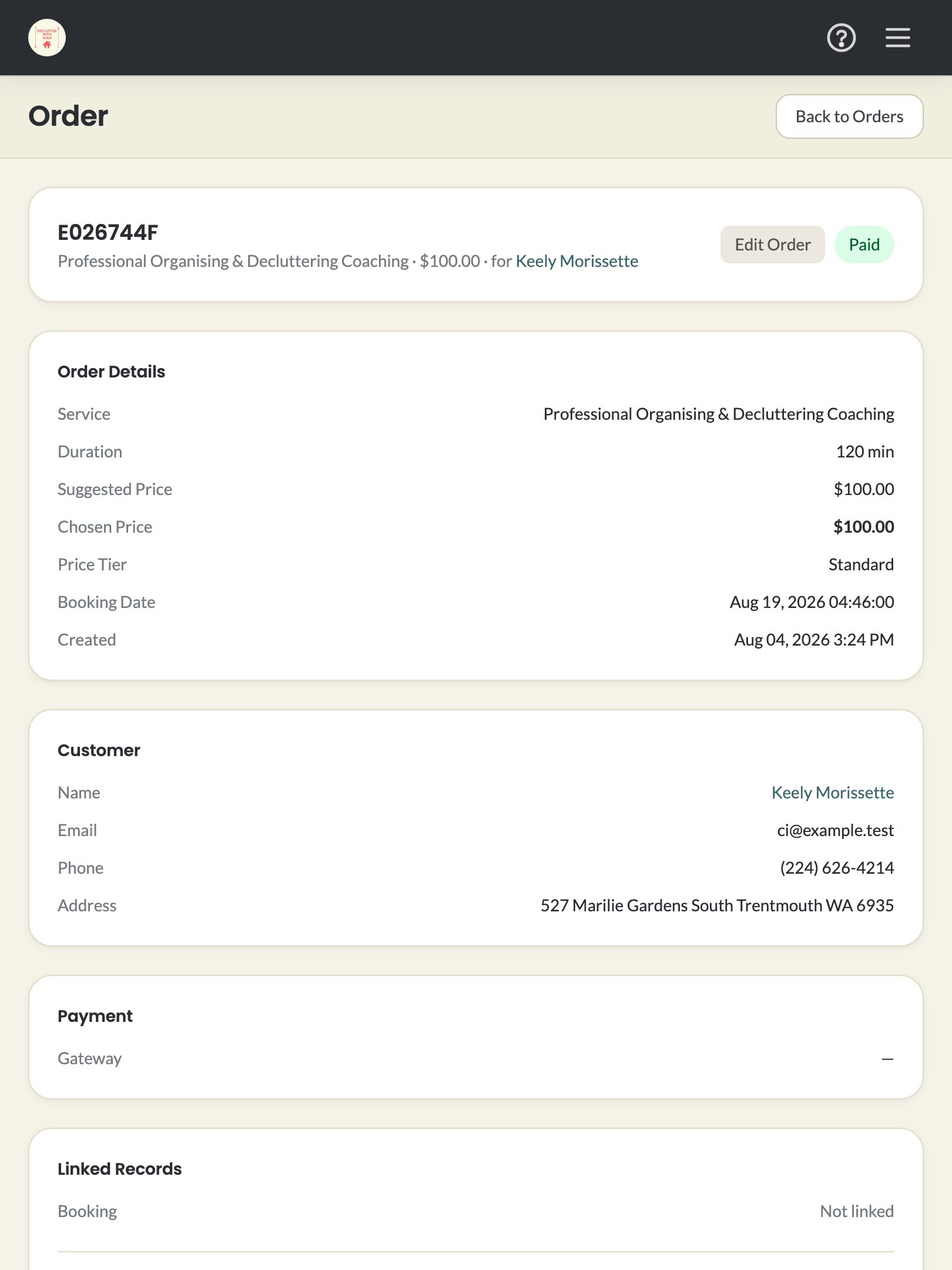 pay-by-link — admin order page › paid order hides payment link tools tablet