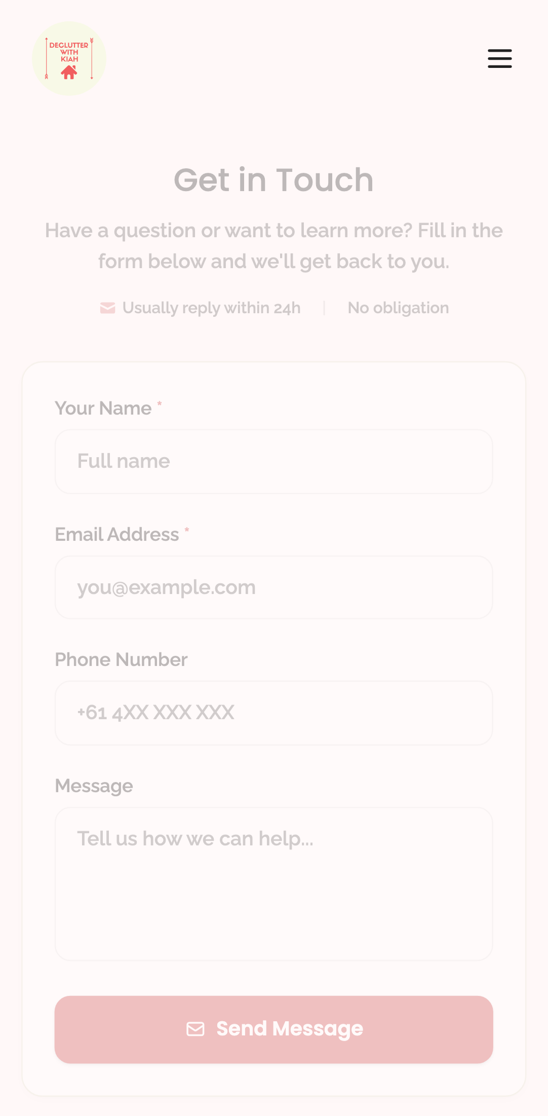 public pages — core routes › /contact-us renders the contact form mobile