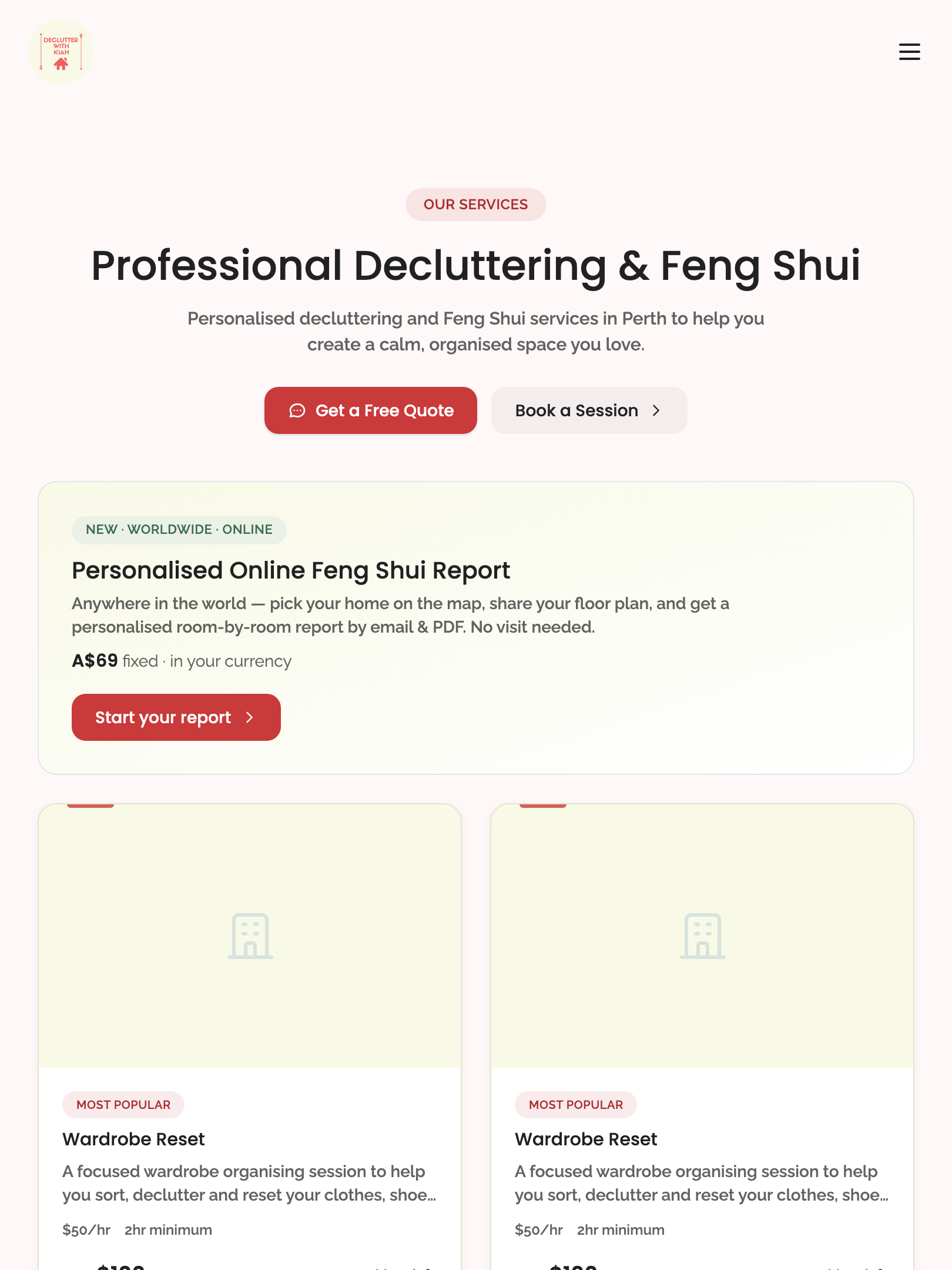 public pages — core routes › /services lists service landing pages tablet