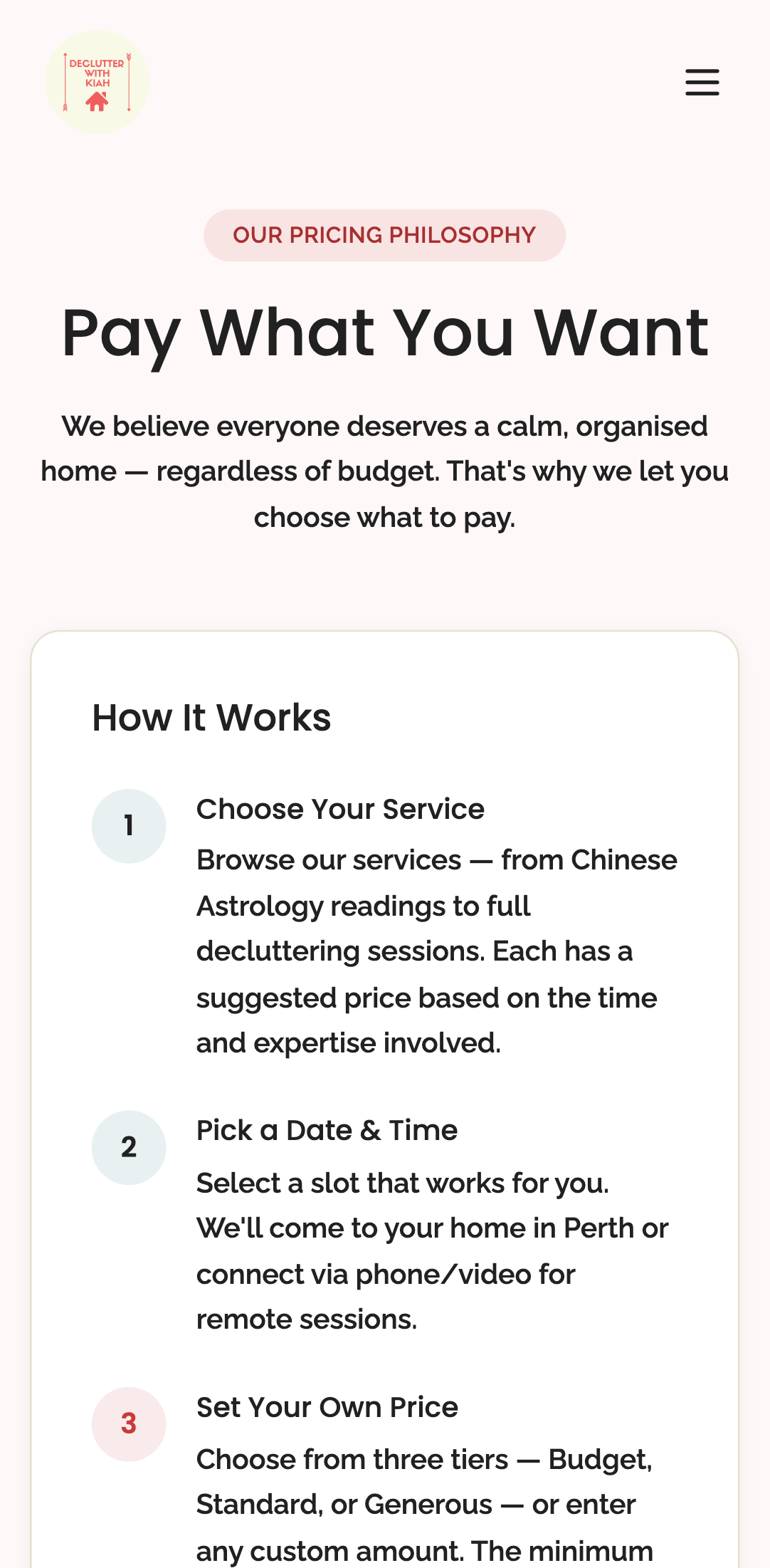 public pages — core routes › /book/pay-what-you-want loads mobile