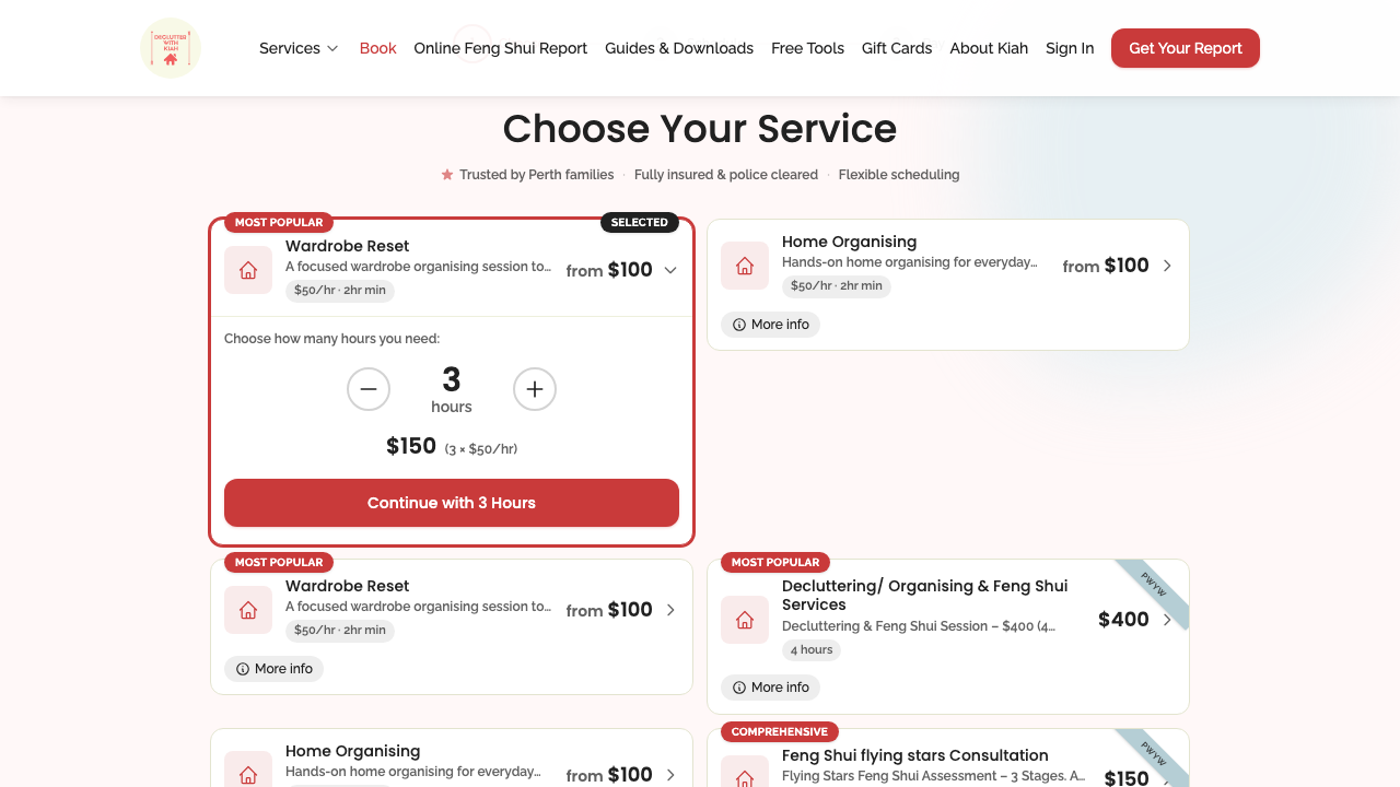 service cards on the homepage rail › a card click lands in the wizard with the service chosen desktop