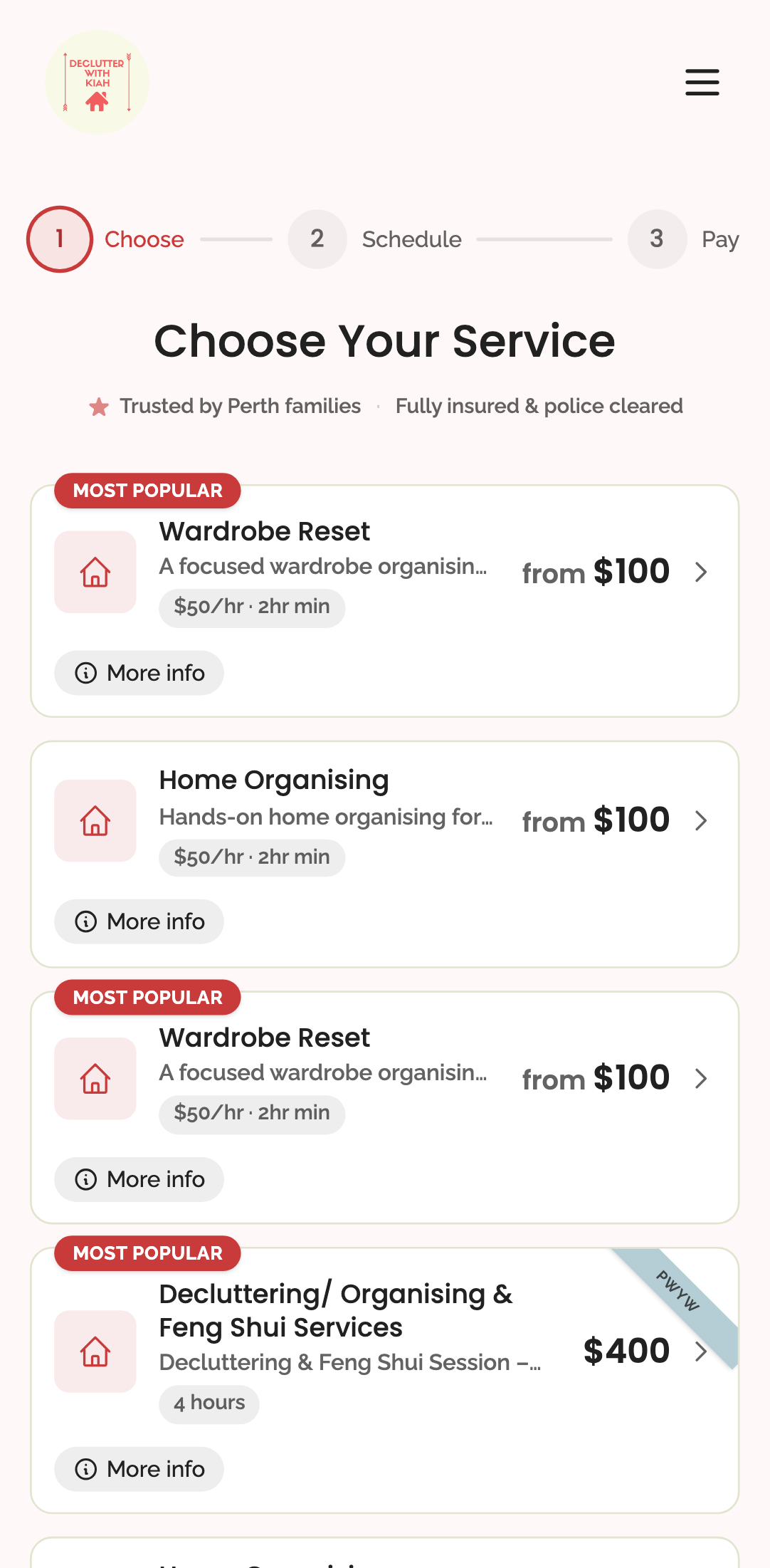 the catalogue is legible › every card states a duration or a rate mobile