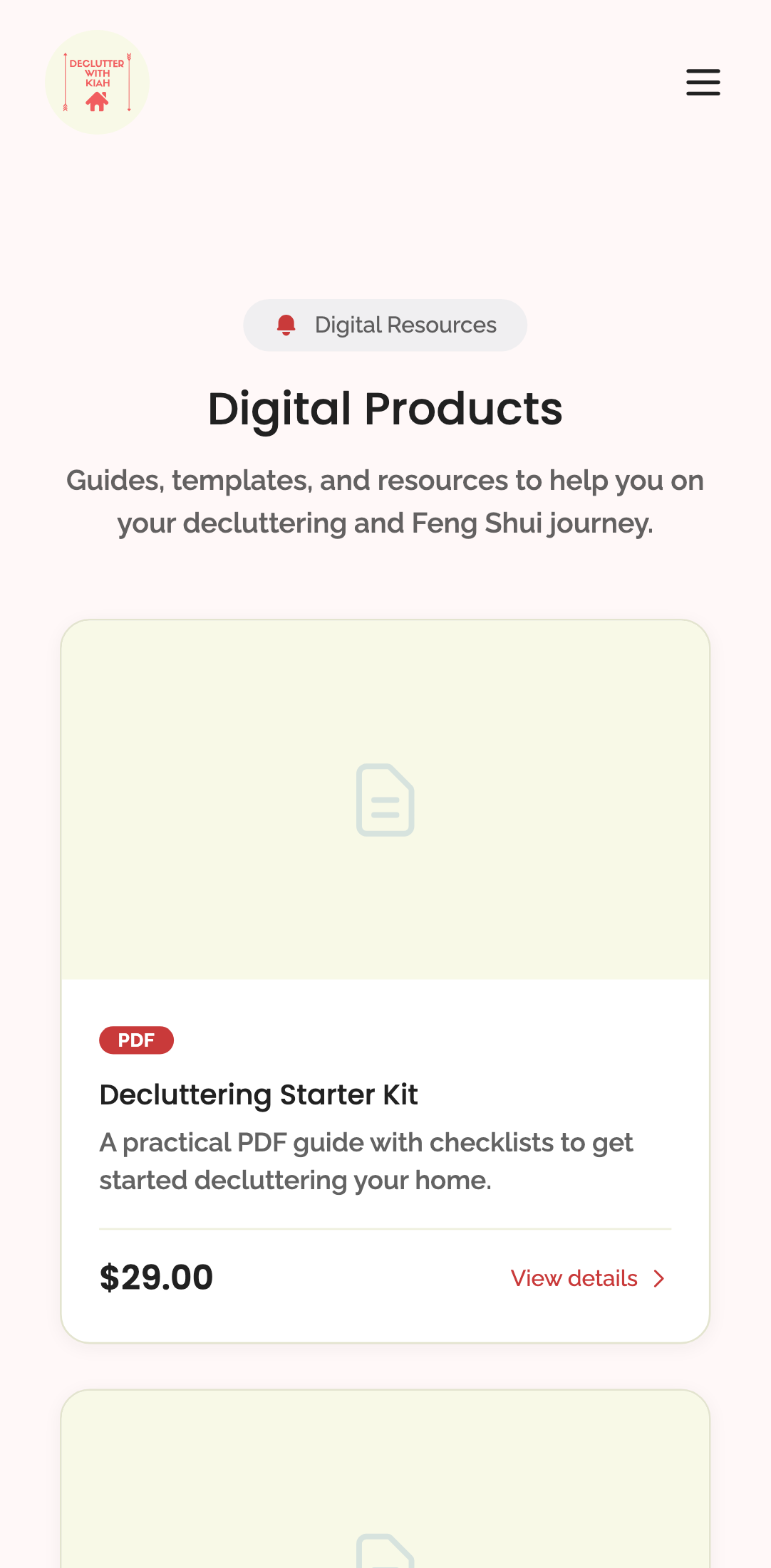 shop — free digital product › listing page shows "Free" instead of a dollar price mobile