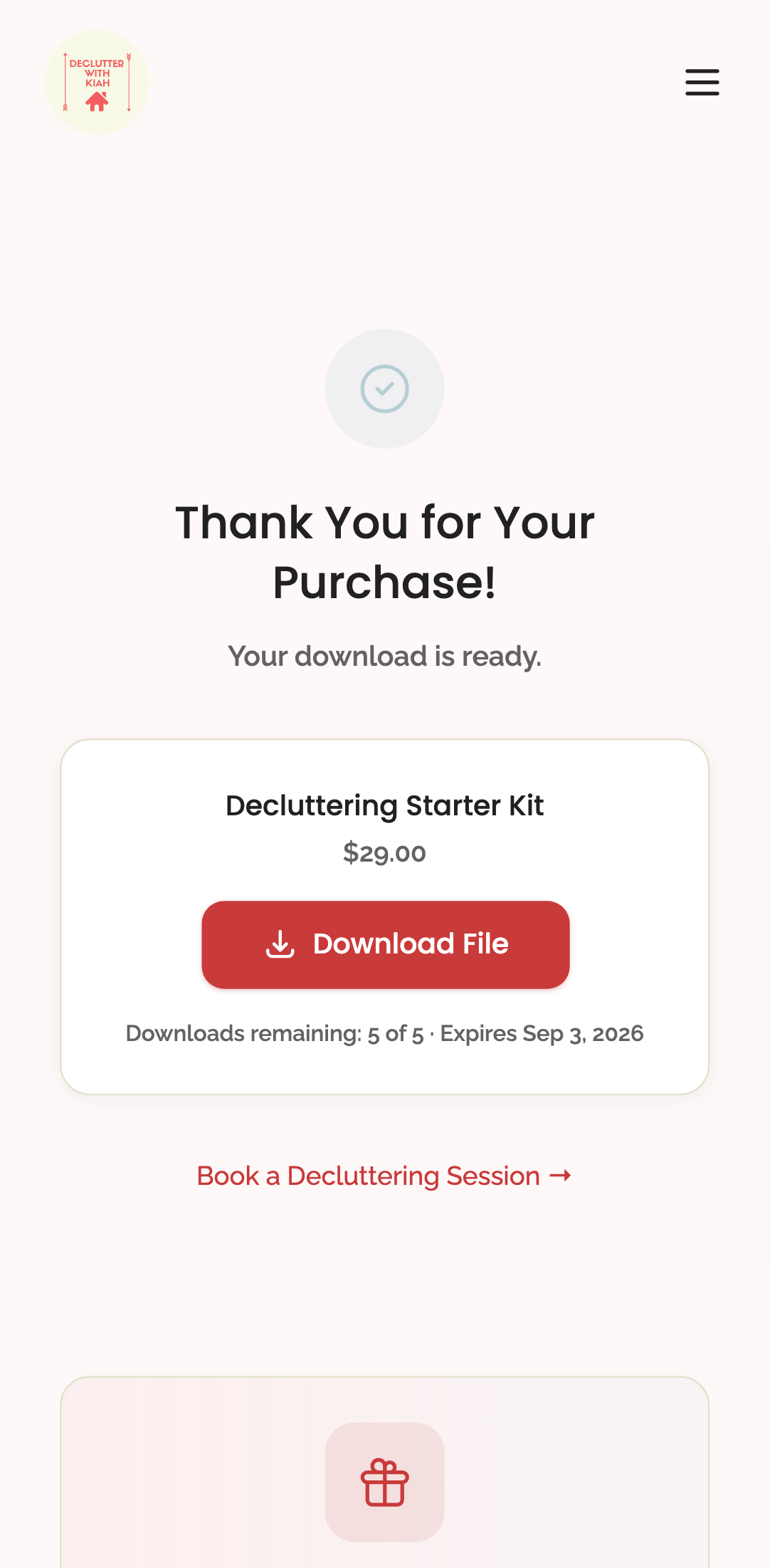 shop — download page › download page shows remaining downloads info mobile