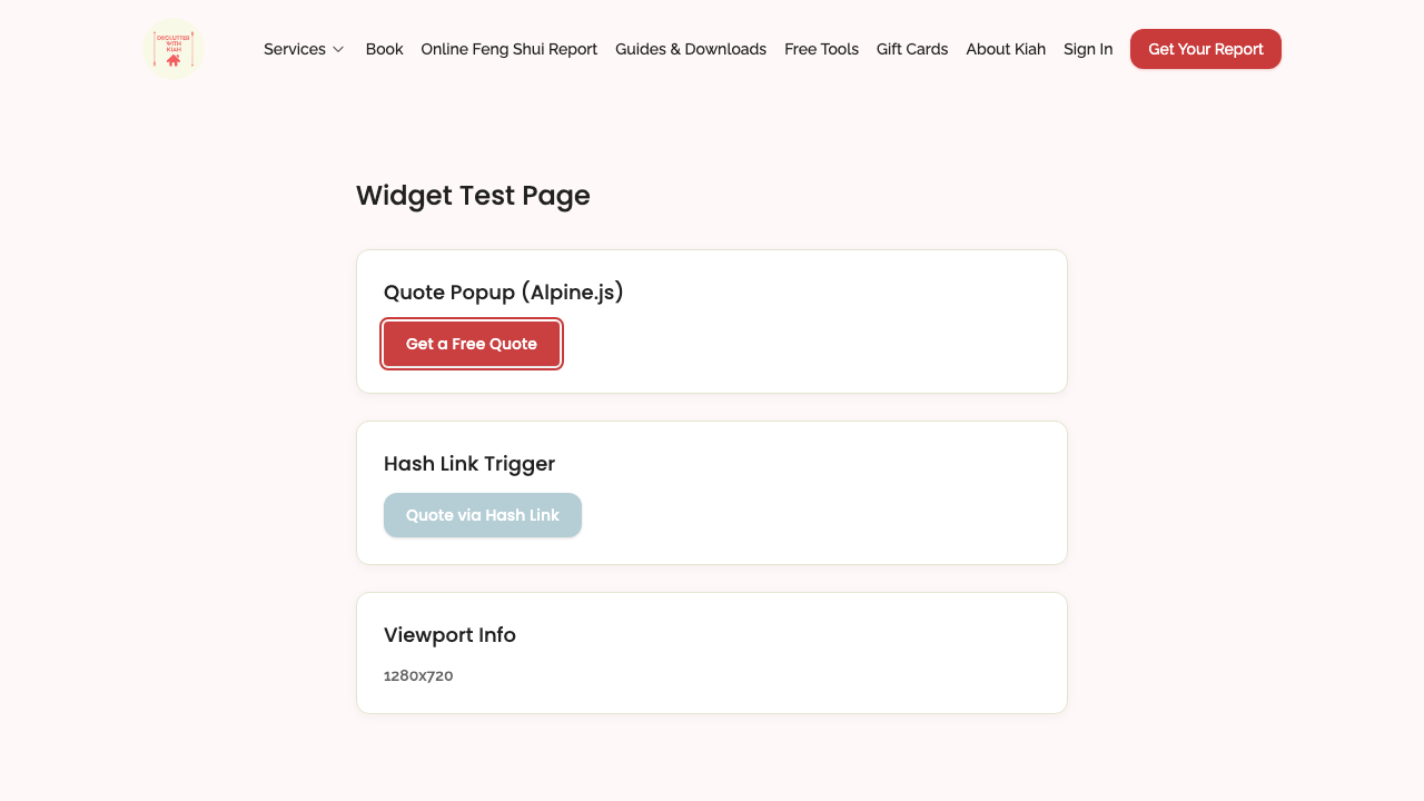 widget popups — quote modal › quote modal closes via Escape key desktop