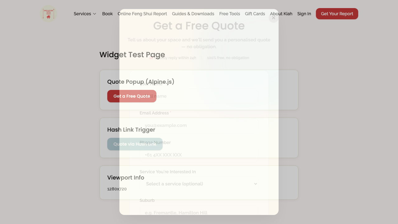 widget popups — quote modal › quote form has required fields desktop