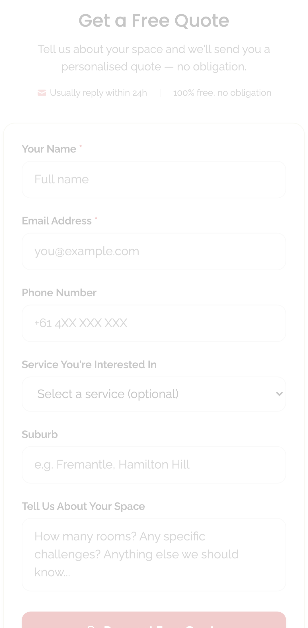 widget popups — quote page standalone › /quote/embed renders embeddable quote form mobile